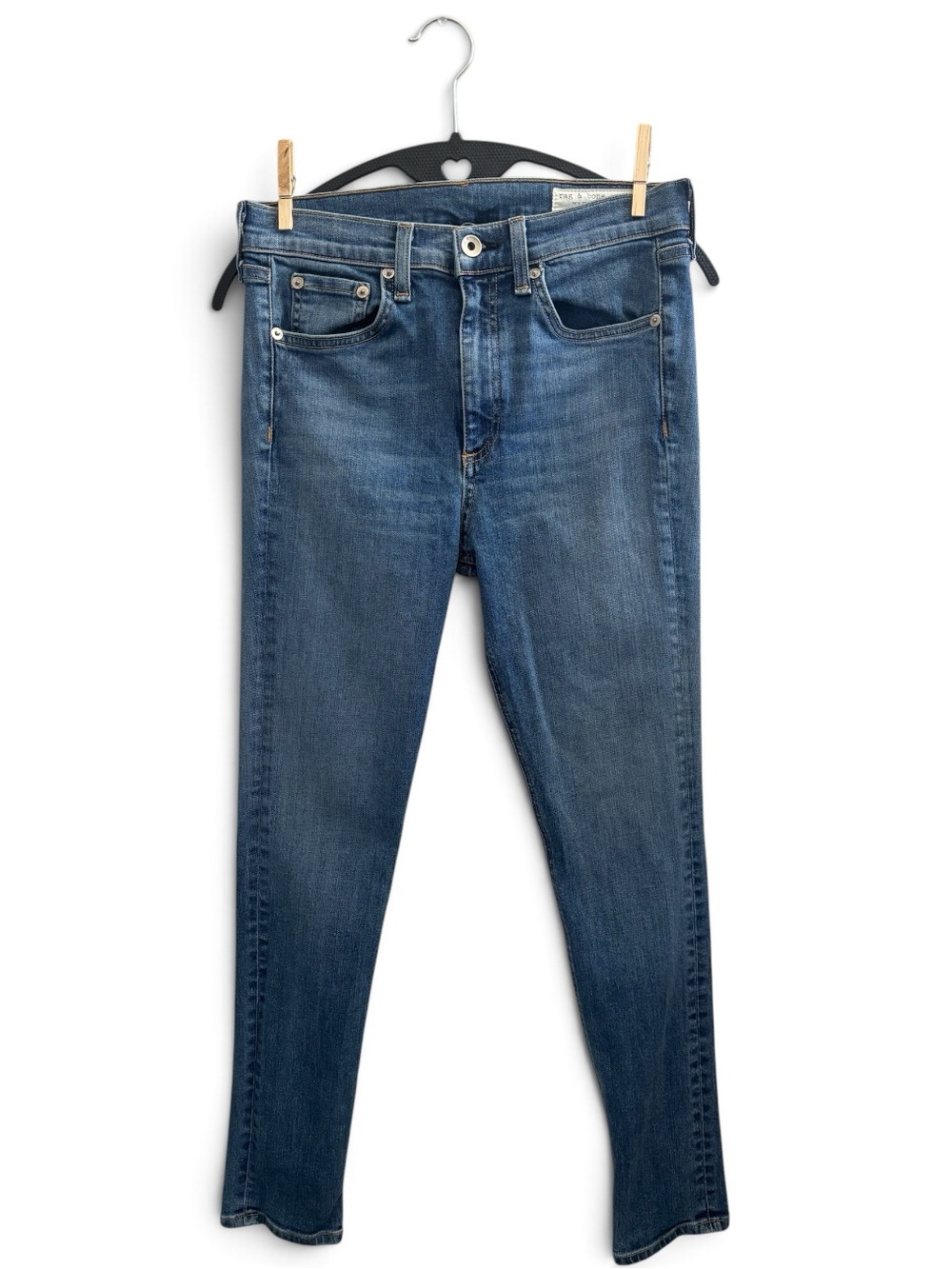Rag & Bone High Rise Skinny Ankle Jeans Size 27 Medium Wash